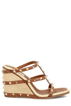 Valentino | Valentino	Garavani Rockstud Open Toe Wedge Sandals