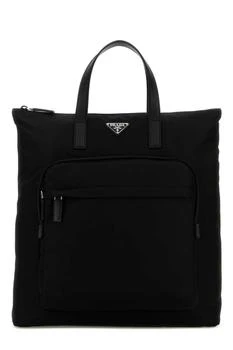 Prada | Prada Re-Nylon Logo Plaque Top Handle Bag