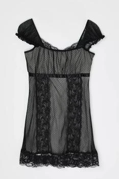 Vintage Y2k Black Lace Mini Dress