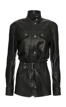 Magda Butrym | Magda Butrym Belted Leather Bodysuit - Moda Operandi