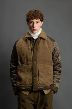 Hybrid Military Jacket in Cotton and Italian Wool Blend by Todd Snyder - Men - Brown