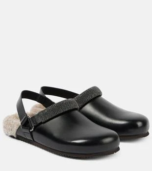 Brunello Cucinelli | Monili shearling-lined leather clogs