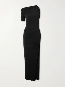 Jacquemus | The Drapeado One-sleeve Jersey Midi Dress