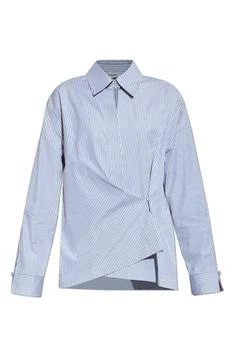 Fendi | Fendi Striped Long-Sleeved Asymmetric Shirt