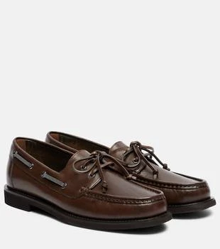 Brunello Cucinelli | Monili leather boat shoes