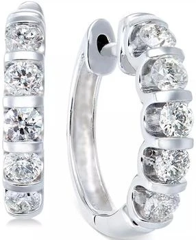 Macy
s | Diamond Hoop Earrings in 14k White Gold (1-1/2 ct. t.w.)