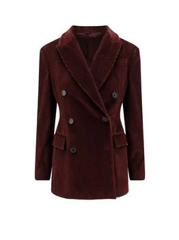 Brunello Cucinelli | Brunello Cucinelli Double-Breasted Velvet Blazer