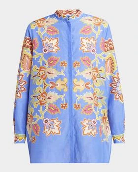ETRO | Blue Bouquet Voile Tunic Blouse