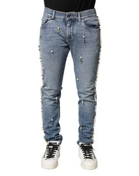 Dolce & Gabbana | Embellished Cotton Skinny Men's Jeans