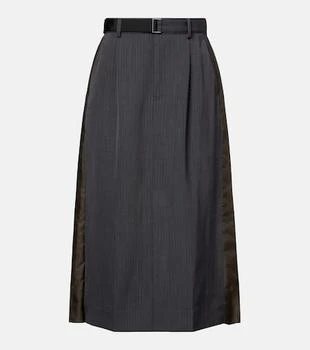 Sacai | Paneled midi skirt