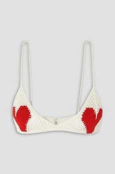 Stella McCartney Crocheted cotton triangle bra top