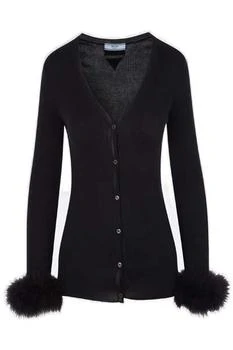 Prada | Prada Ribbed Button-Up Cardigan