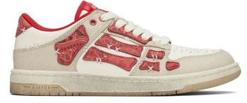 AMIRI | Red 
White Bandana Skel Top Low Sneakers