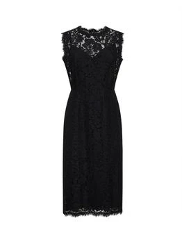Dolce & Gabbana | DOLCE & GABBANA | Black lace calf-lenght sheath dress | Women | 44
