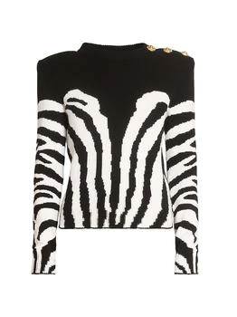 Balmain | Zebra Merino Wool-Cashmere Sweater