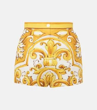 Dolce
Gabbana | Majolica high-rise cotton shorts
