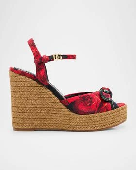 Dolce
Gabbana | Lolita Floral Wedge Espadrille Sandals