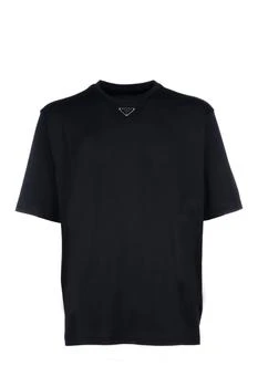 Prada | Prada Logo Plaque Crewneck T-Shirt