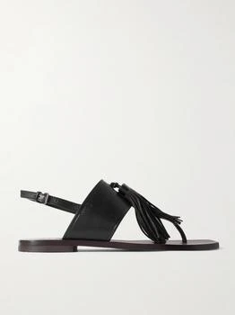 Brunello Cucinelli | Bead-embellished Tasseled Leather Sandals  - IT37
