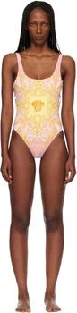 Versace | Yellow & Pink Printed One-Piece Swimsuit