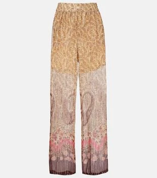 Valentino | Printed silk-blend wide-leg pants
