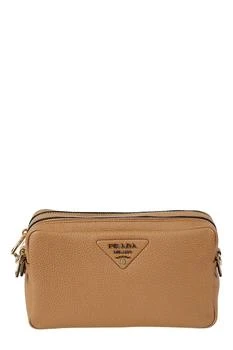 Prada | Prada Logo Detailed Zipped Crossbody Bag