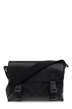 Burberry | Burberry Embossed Check Buckled Messenger Bag