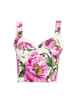 Dolce & Gabbana | Peonies Seamed Bustier Top