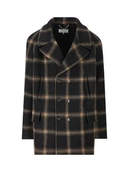 MAISON MARGIELA | Maison Margiela Double-Breasted Pendleton Peacoat