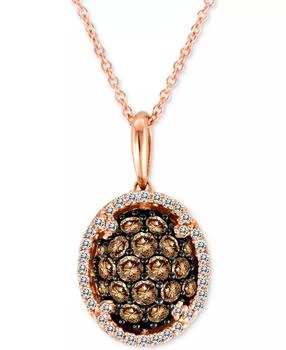 Le Vian | Chocolatier® Diamond Oval Cluster 18" Pendant Necklace (3/4 ct. t.w.) in 14k Rose Gold