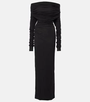 Bound cotton-blend jersey maxi dress