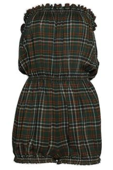 Yves Saint Laurent | Saint Laurent Checked Strapless Jumpsuit