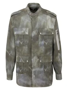 Balmain | Balmain High Neck Faded Effect Military Jacket