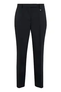 Prada | Prada Logo-Plaque Cropped Tailored Trousers