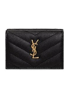 Yves Saint Laurent | Saint Laurent Cassandre Logo Plaque Quilted Wallet