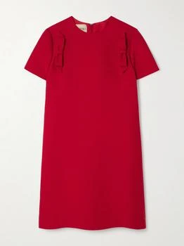 Valentino | Bow-embellished Wool And Silk-blend Mini Dress  - IT40