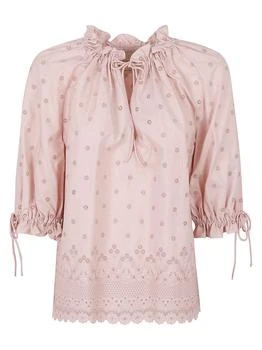Valentino | Valentino Drawstring Ruffled Puff-Sleeved Blouse