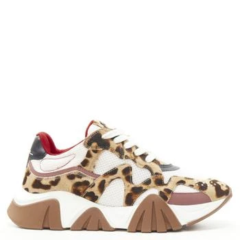 Versace | Squalo leopard calfskin mesh chunky sneakers