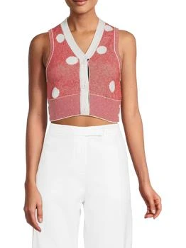 Thom Browne | ​Polka-Dot Birdseye Jacquard Cropped Cashmere Sweater