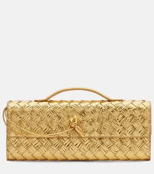 Bottega Veneta | Andiamo Intrecciato metallic leather clutch