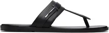 Tom Ford | Black Smooth Leather T-Sandals