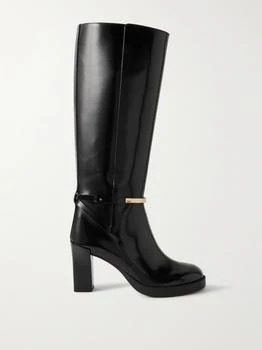 Tod's | Gomma Embellished Leather Knee Boots  - IT36