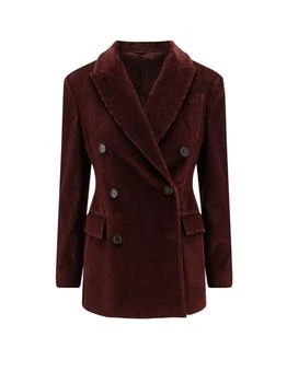 Brunello Cucinelli | Brunello Cucinelli Double-Breasted Velvet Blazer