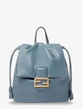 Fendi | Leather backpack with metal FF logo detail