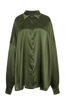 Dries Van Noten | Dries Van Noten Casia Cocoon Stretch Silk-Satin Shirt - Moda Operandi