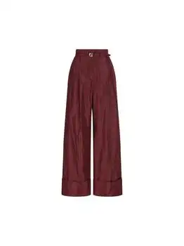 Fendi | Fendi Taffeta Logo Plaque Wide-Leg Trousers