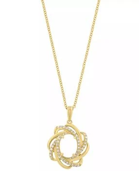 Effy | Diamond (1/5 ct. t.w.) & Opal (1-1/10 ct. t.w.) Pendant Necklace in 14k Yellow Gold
