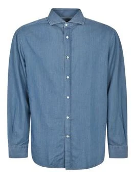 Brunello Cucinelli | Brunello Cucinelli Curved Hem Buttoned Denim Shirt