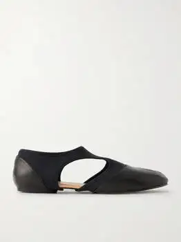 MAISON MARGIELA | Tabi Jazz Stretch-knit Trimmed Leather Brogues - IT36