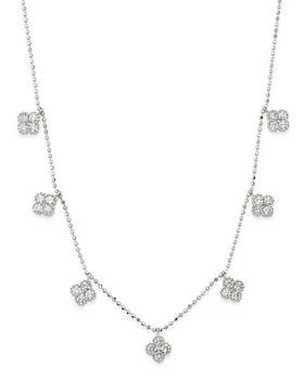 Bloomingdale's | Diamond Clover Station Necklace in 14K White Gold, 1.0 tcw